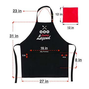 BBQ Apron with Pockets for Men, Perfect Gift for Grill Lovers