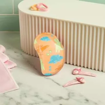 Tangle Teezer Original Detangler Brush, Dry & Wet Travel Size Mini Hair Brush, for Kids & All Hair Types, Dino Mighty