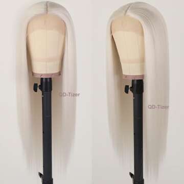 QD-Tizer Platinum White Wig Natural Look for Women