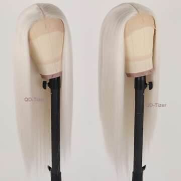 QD-Tizer Platinum White Wig Natural Look for Women