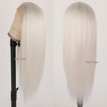 QD-Tizer Platinum White Wig Natural Look for Women