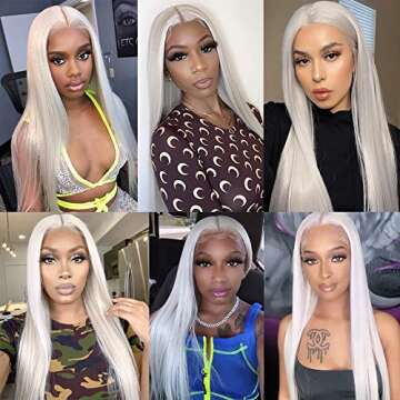 QD-Tizer Platinum White Wig Natural Look for Women