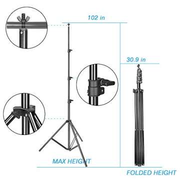 EMART 8.5x10ft Photography Backdrop Kit with 400W 5500K Daylight Umbrella Continuous Lighting Set, Black & White Backgrounds for Photo Studio Product, Photoshoot, Portrait Shoot