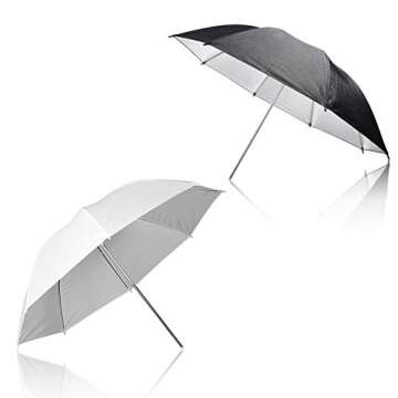 EMART 8.5x10ft Photography Backdrop Kit with 400W 5500K Daylight Umbrella Continuous Lighting Set, Black & White Backgrounds for Photo Studio Product, Photoshoot, Portrait Shoot