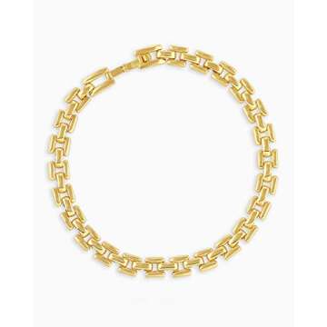 gorjana Women’s Brooklyn Bracelet, 18K Gold Plated, Watch band inspired