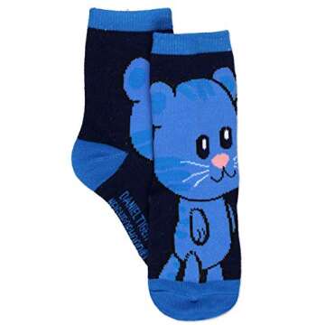 Daniel Tiger Neighborhood Toddler Boys Girls 6 pack Socks (Shoe: 7-10 (Sock: 4-6), Multicolor Crew)
