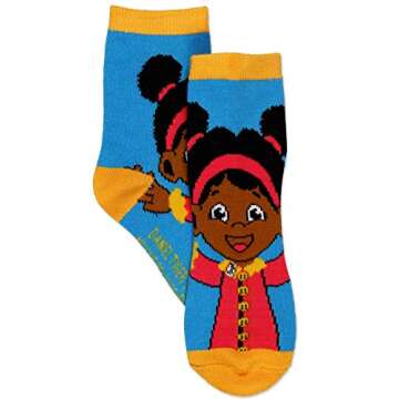Daniel Tiger Neighborhood Toddler Boys Girls 6 pack Socks (Shoe: 7-10 (Sock: 4-6), Multicolor Crew)