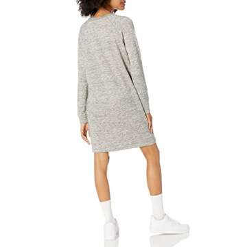Daily Ritual Women's Supersoft Terry Long-Sleeve Raglan Sweatshirt Dress, Grey Heather, Space Dye, Small