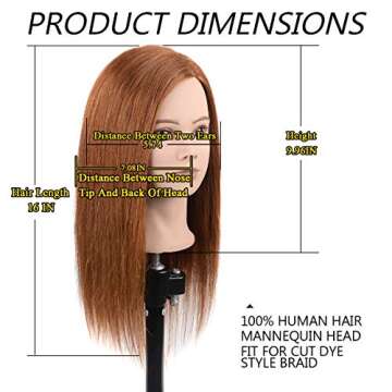 Natural Secret Human Hair Mannequin Head for Styling