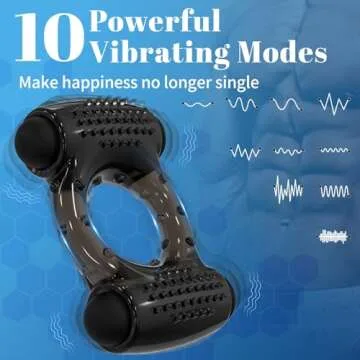 Vibrating Cock Ring with Dual Bullet Vibrators, Sikelob Couple Sex Toys Penis Sleeve Ring Vibrator Clitoral Stimulator, 10 Vibrations Adult Sex Toy for Men Erection Enhancing Delay Ejaculation