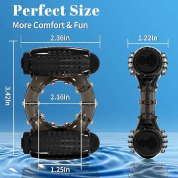 Vibrating Cock Ring with Dual Bullet Vibrators, Sikelob Couple Sex Toys Penis Sleeve Ring Vibrator Clitoral Stimulator, 10 Vibrations Adult Sex Toy for Men Erection Enhancing Delay Ejaculation