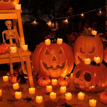 Topstone Flickering Flameless Candles - Remote Control LED Tea Lights Pack of 12