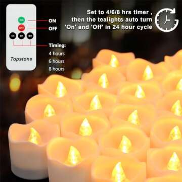 Topstone Flameless Candles with Remote Control - 12 Pack