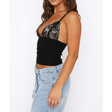 Women Vintage Lace Trim Camisole for Stylish Summer Wear