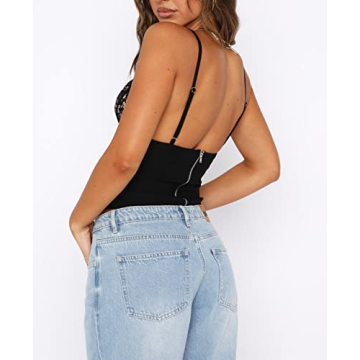 Women Vintage Lace Trim Camisole for Stylish Summer Wear