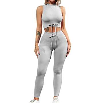 QINSEN Seamless Yoga Leggings and Bra Set for Women