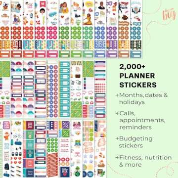 Clever Fox Mega Sticker Pack – 2000+ Small Planner Stickers for Adults – Sticker Book for Women ...