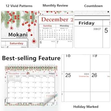 Small Desk Calendar 2025-2026, Mokani Standing Desktop Calendar 2025(January 2025-June 2026), Academ...