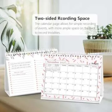 Small Desk Calendar 2025-2026, Mokani Standing Desktop Calendar 2025(January 2025-June 2026), Academic Year Flip Calender with 234 Stickers & US Holidays Marked (8"x6")