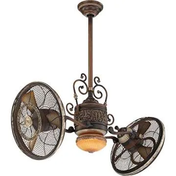 Minka-Aire F502-BCW Traditional Gyro 42 Inch Twin Head Ceiling Fan in Belcaro Walnut Finish