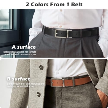 BESTKEE Men's Reversible Leather Belt - 35mm Quality Style