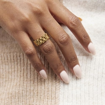 Shapes Studio 18K Gold Plated Belt Chain Ring for Women