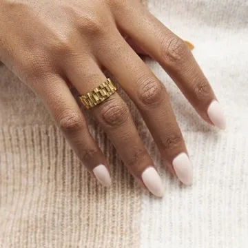 Shapes Studio 18K Gold Plated Belt Chain Ring for Women