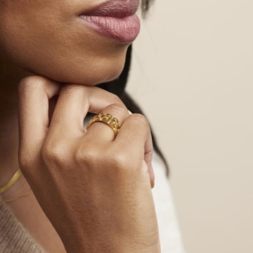 Shapes Studio 18K Gold Plated Belt Chain Ring for Women