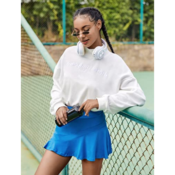 Ekouaer Women's Athletic Pleated Tennis Skirt with Pockets