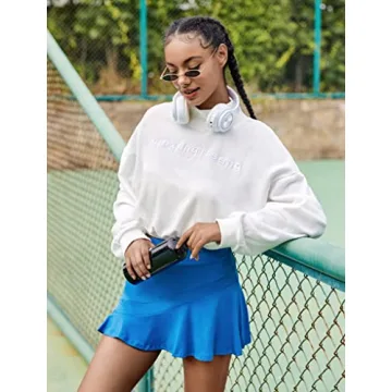 Ekouaer Women's Athletic Pleated Tennis Skirt with Pockets