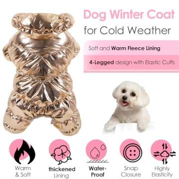 AOFITEE Dog Coat - Warm, Waterproof Puffer Winter Jacket for Small Dogs