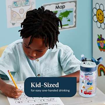 Contigo Paw Patrol Kids 14oz Plastic Water Bottles, Aubrey Design with Spill-Proof Lid, Silicone Straw, 2-Pack, Convenient for Travel/Home/School Use, Dishwasher Safe