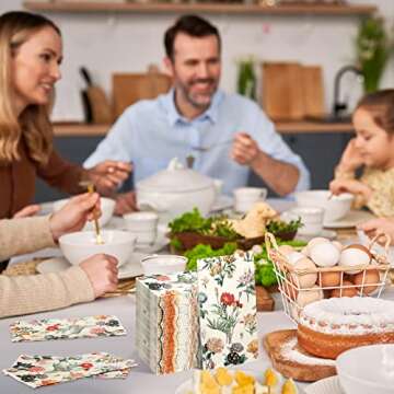 100 Pack Paper Napkins Watercolor Floral Vintage Wild Flower Disposable Hand Towels Decorative Paper Guest for Bathroom Wedding Birthday Party Baby Shower