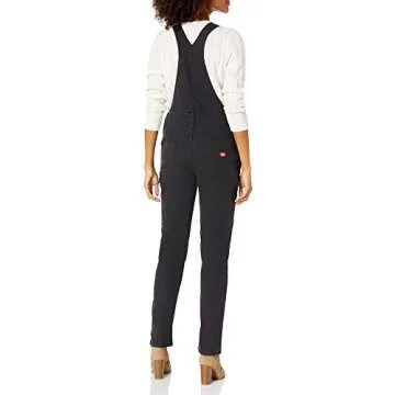 Dickies Women's Double Front Bib Overalls - Rinsed Black - M