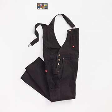 Dickies Women's Double Front Bib Overalls - Rinsed Black - M