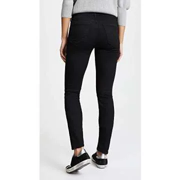 MOTHER Women's The Looker Skinny Jeans, Not Guilty, Black, 25