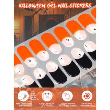 Cute EBANKU Halloween Gel Nail Strips - 24PCS