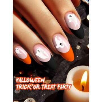 Cute EBANKU Halloween Gel Nail Strips - 24PCS