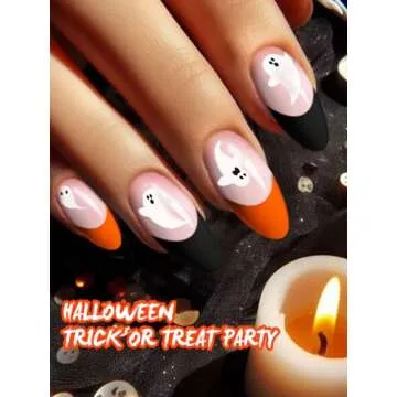 Cute EBANKU Halloween Gel Nail Strips - 24PCS