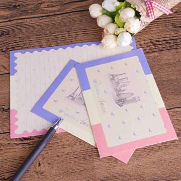 SCStyle 48Pcs Stationery set-32 Cute Lovely Kawaii Special Design Writing Stationery Paper with 16 p...