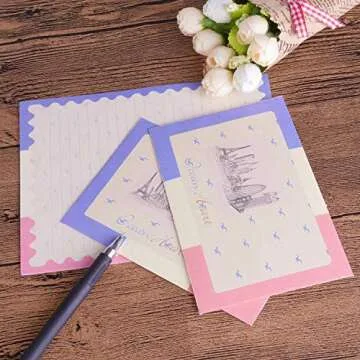 SCStyle 48Pcs Stationery set-32 Cute Lovely Kawaii Special Design Writing Stationery Paper with 16 p...
