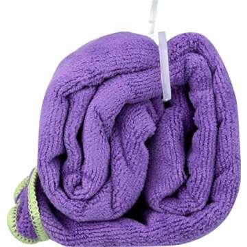 Gaiam Stay Put Yoga Towel Mat Size Yoga Mat Towel (Fits Over Standard Size Yoga Mat - 68"L x 24"W), Purple