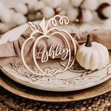 Customized Pumpkin Name Tags for Thanksgiving Table Decor