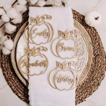 Customized Pumpkin Name Tags for Thanksgiving Table Decor