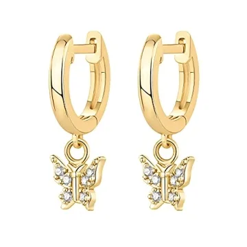 Stylish PAVOI Gold Plated Huggie Earrings for Women