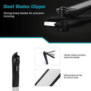 BEZOX Nail Clippers Set of 3 - Stainless Steel Precision