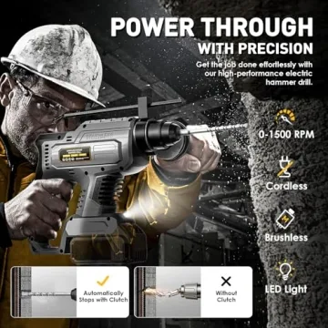 Powerful Cordless Rotary Hammer Drill for Dewalt Workers