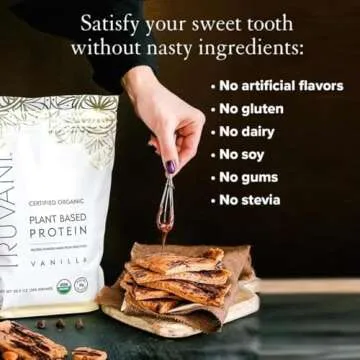 Truvani Vegan Pea Protein Powder | Vanilla | 20g Organic Plant Based Protein | 18 Servings | Keto | Gluten & Dairy Free | Low Carb | No Added Sugar