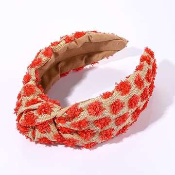 ZITULRY Raffia Knotted Headbands for Women Boho Straw Wide Top Knot Hairband Statement Rattan Woven ...