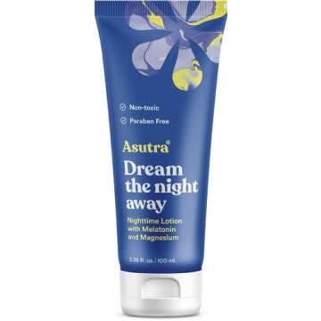 ASUTRA Melatonin Lotion with Magnesium, 100 mL - with Sweet Almond Oil, Shea Butter and Lemongrass Essential Oil Aromatherapy